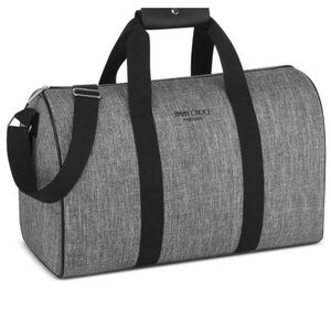 Jimmy Choo Gray .& Black Travel Weekender Gym Shoulder Bag Unisex Duffel Bag New